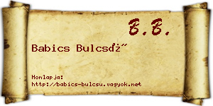 Babics Bulcsú névjegykártya
