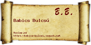 Babics Bulcsú névjegykártya