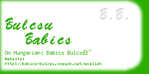 bulcsu babics business card